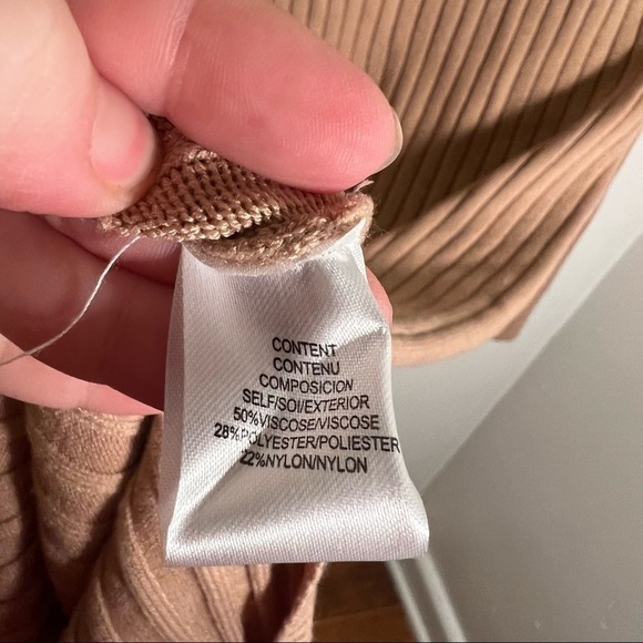 Wayf x BFF Hollie Long Sleeve Sweater Dress Camel - Picture 11 of 13